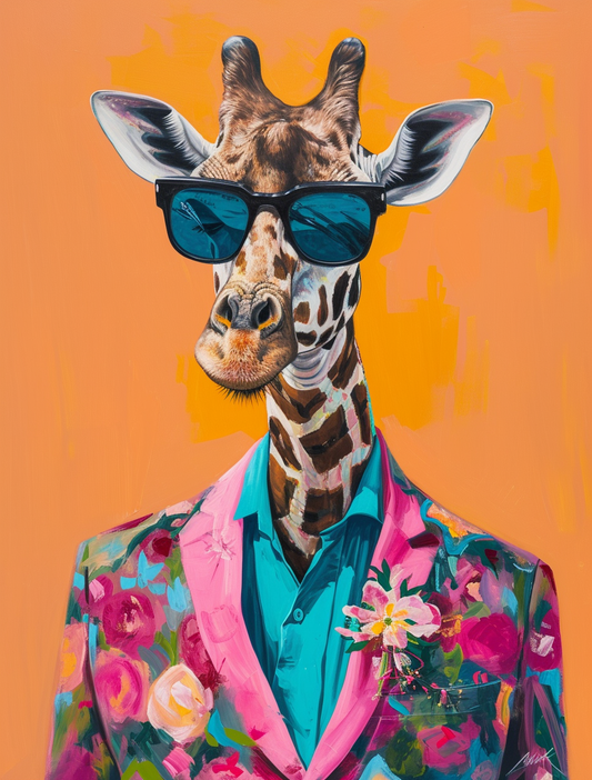 Print - stylische Giraffe "Hugo"