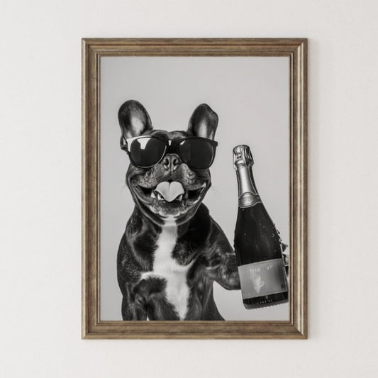 Print - Party Hund "franz. Bulldogge" No 2