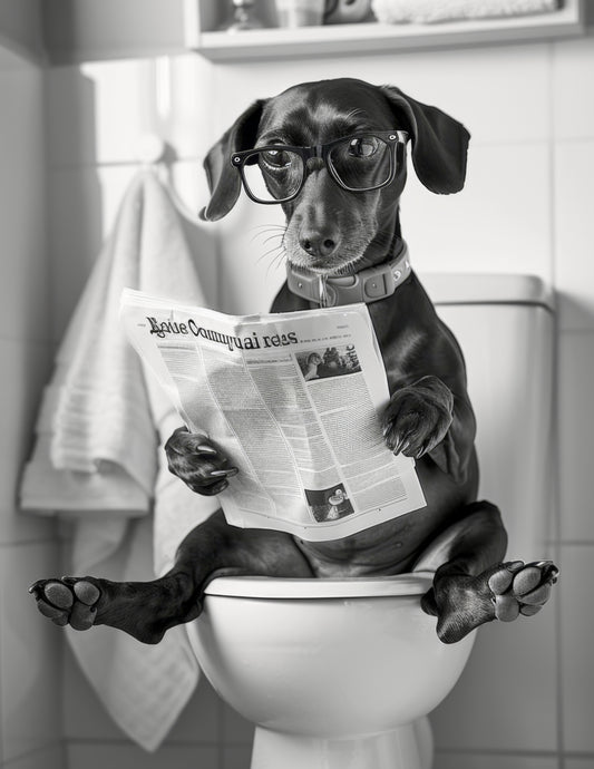Print - Hund im Badezimmer No 1