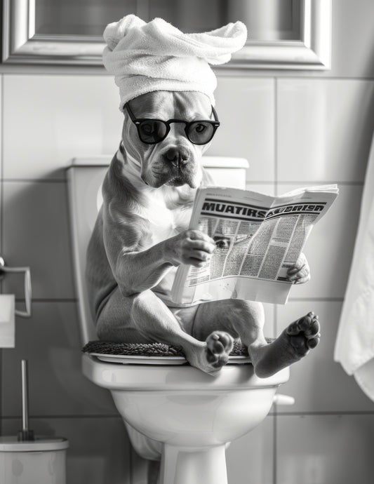 Print - Hund im Badezimmer No 2